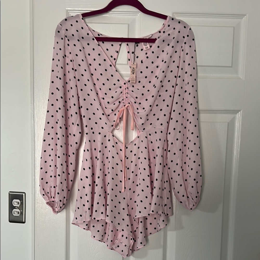 Victoria's Secret polka dot chiffon romper